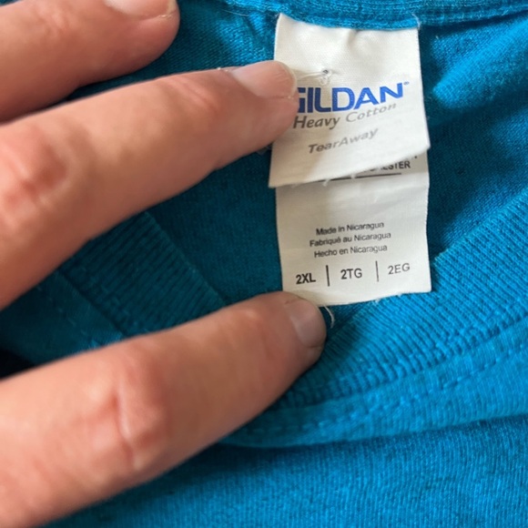 165-2XL BLUE GILDAN T-SHIRT WITH FUNNY PHRASE ON BACK #bar #shots #yuma #arizona - Picture 5 of 5